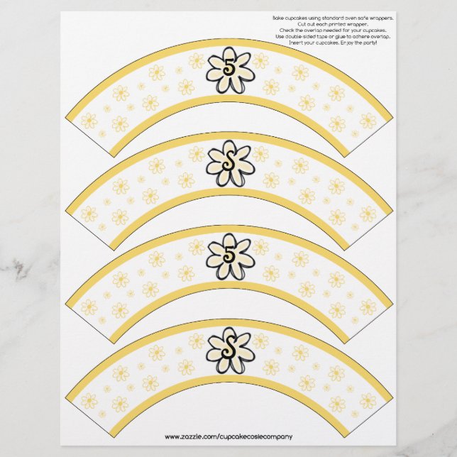 Flower Power Yellow Number ou cake initial Cozés (Devant)