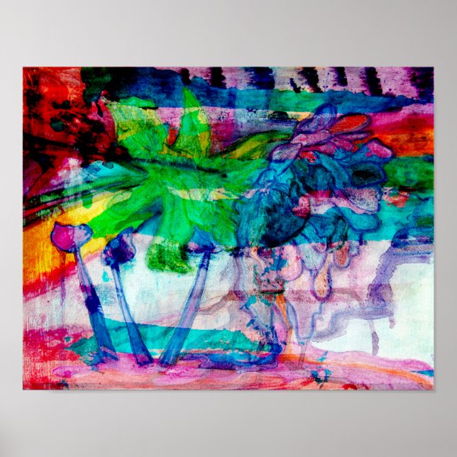 "Flower Thing" abstract art poster 11 x 14 (Devant)