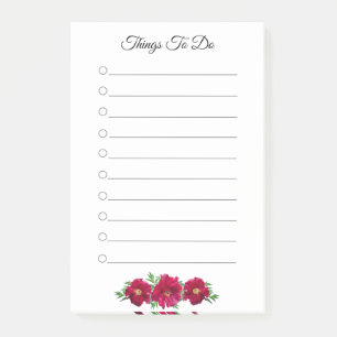 Flowers and Things To Do Lined Post-it Notes