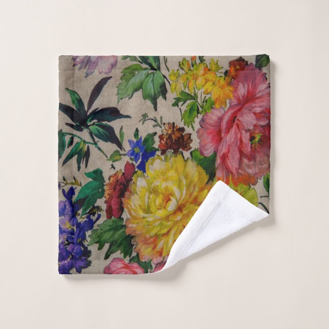 flowers texture bath towels  Toalla (Gant de toilette)