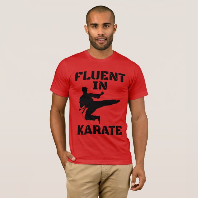 Fluent dans Karate Funny Karate T-Shirt (Devant entier)