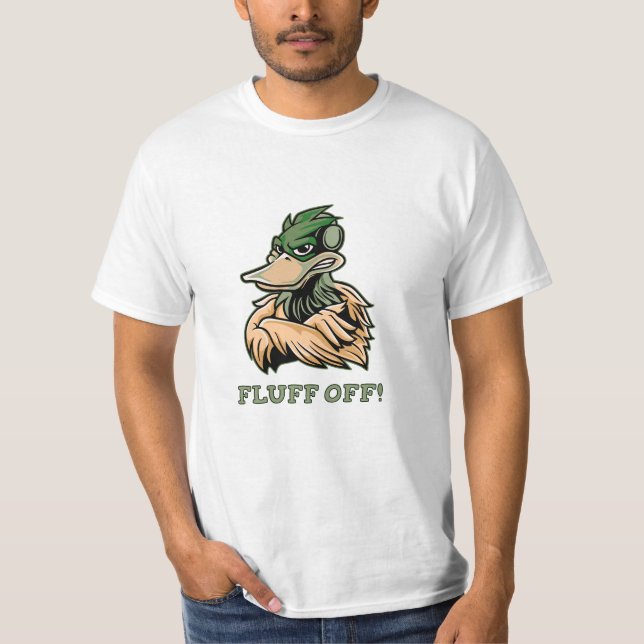 Fluff Off Funny Duck t-shirt design (Devant)