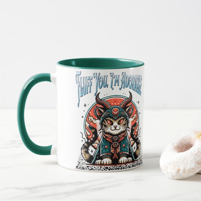 Fluff You, I'm Adorable Mug - Drôle mignon Cat Cot (Avec donut)