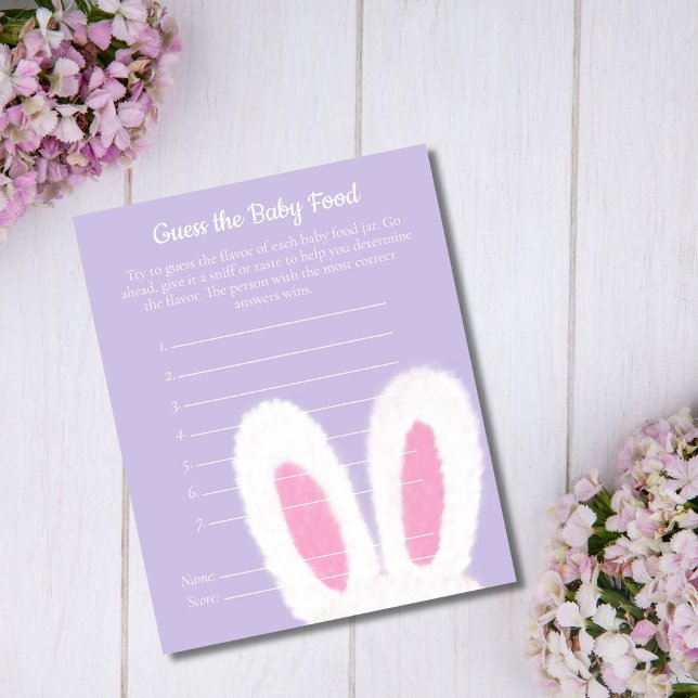 Fluffy baby shower de lapin Guess the Baby Food Ga (Créateur téléchargé)
