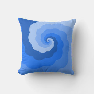Fluffy Blue Spiral Cloud Coussin