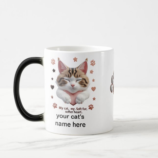 Fluffy Chat Coeur Mug - Morphy Magic Cup (Gauche)