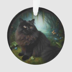 Fluffy Chat noir en Misty Woods