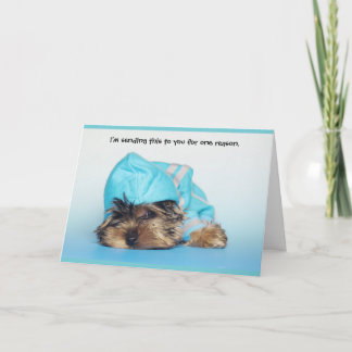 Fluffy Cute Dog Penser à votre carte de voeux