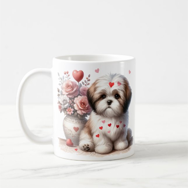 "Fluffy Love" Shih Tzu Mug (Gauche)