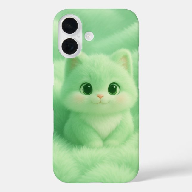 Fluffy Mint Kitten coque iphone - Joli dessin anim (Verso)
