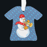 Flugelhorn Snowman<br><div class="desc">Un joueur de flûtiste de snowman portant un foulard de note de musique est un drôle de design de cadeau de corne pour les musiciens,  les professeurs de musique et les étudiants en concert et groupe de marche.</div>
