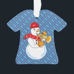 Flugelhorn Snowman<br><div class="desc">Un joueur de flûtiste de snowman portant un foulard de note de musique est un drôle de design de cadeau de corne pour les musiciens,  les professeurs de musique et les étudiants en concert et groupe de marche.</div>