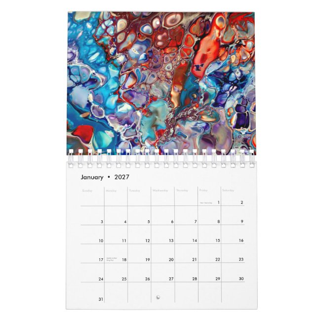 Fluide Acrylique Peintures Abstraites Calendrier d (Jan 2027)