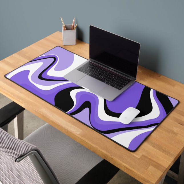 Fluide noir, blanc et violet Abstrait (Bureau 2)