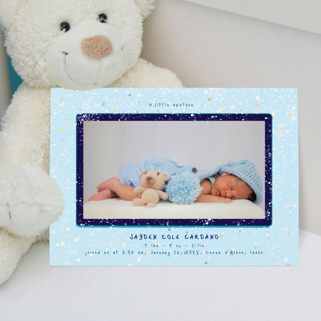 Flurry bébé | Faire-part de naissance horizontal (Créateur téléchargé)