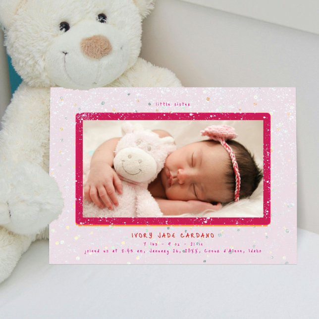 Flurry bébé | Faire-part de naissance horizontal (Créateur téléchargé)