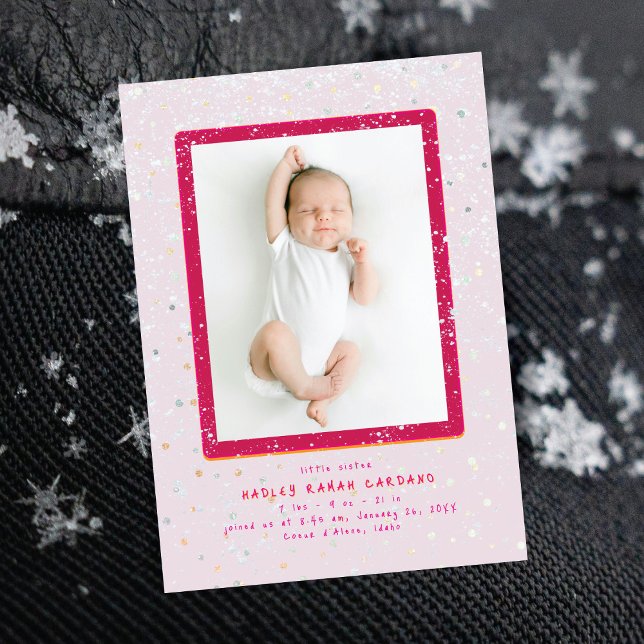 Flurry bébé | Faire-part de naissance verticale (Créateur téléchargé)