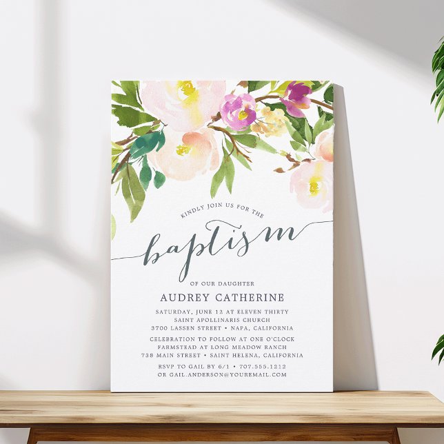 Flush de printemps | Invitation au baptême (Créateur téléchargé)