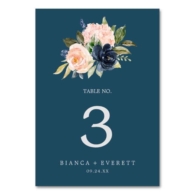 Flush et Navy Flowers | Numéro de table bleue (Par défaut)