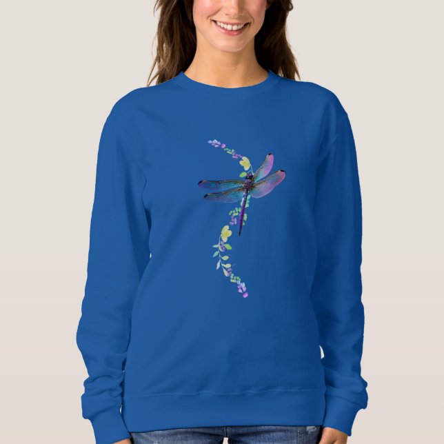 Fluttering Dreams : Dragonfly & Flowers Sweatshirt (Devant)