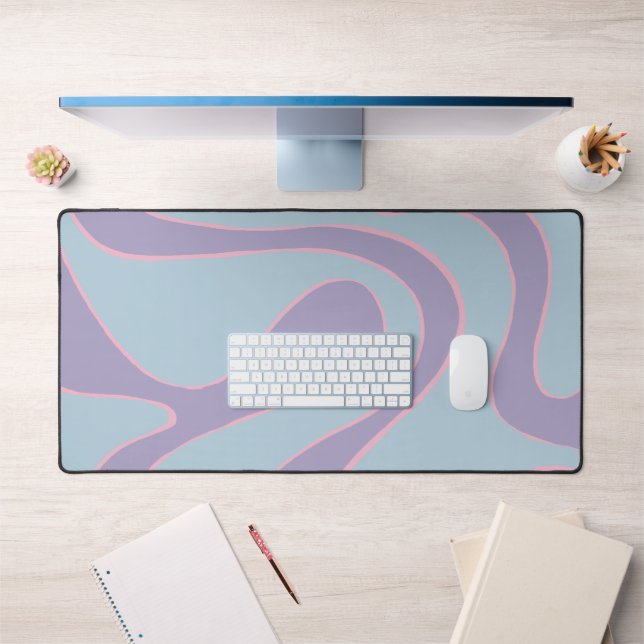 Flux et reflux 2 en rose, lilas et bleu (Bureau 1)