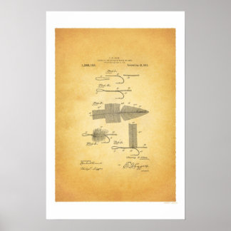 Fly Fishing 1911 Poster de brevet américain - C W 