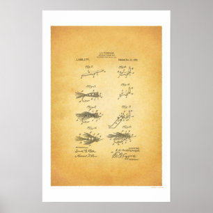 Fly Fishing 1921 Poster de brevet américain - E H