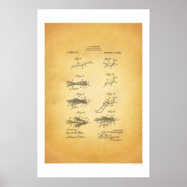 Fly Fishing 1921 Poster de brevet américain - E H  (Devant)