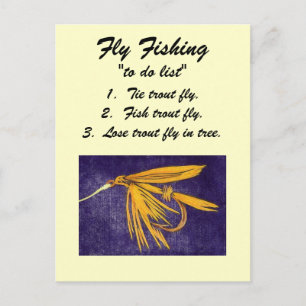 Fly Fishing "to do list" Carte postale "Big Yellow