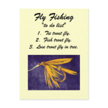 Fly Fishing "to do list" Carte postale "Big Yellow