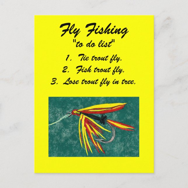 Fly Fishing "to do list" Carte postale "firecracke (Devant)