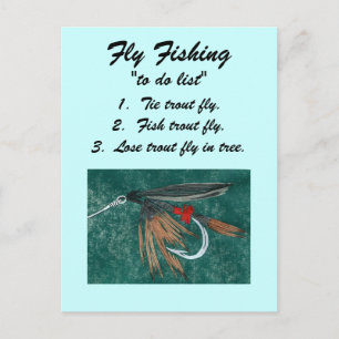 Fly Fishing "to do list" Carte postale "Iron Blue