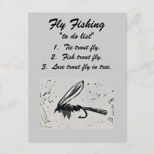 Fly Fishing "to do list" Carte postale "Oreille de