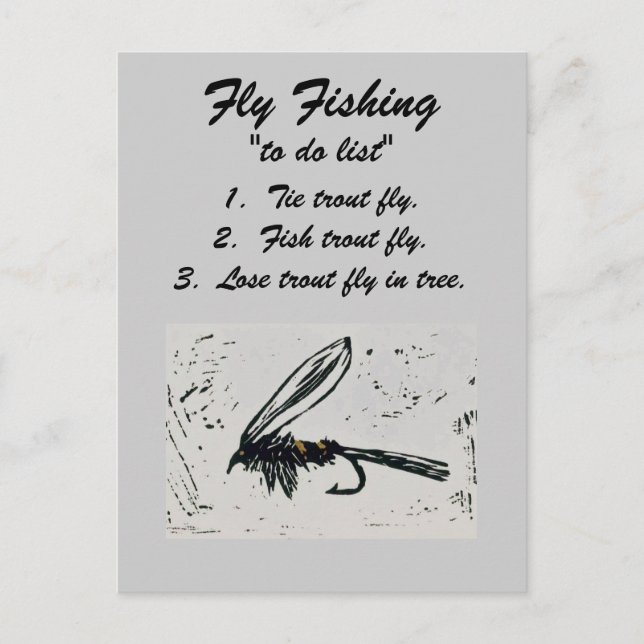 Fly Fishing "to do list" Carte postale "Oreille de (Devant)
