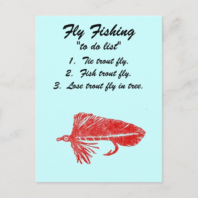 Fly Fishing "to do list" Carte postale "Red Matuka (Devant)