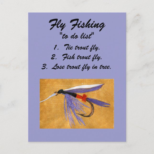 Fly Fishing "to do list" Carte postale "train de m (Devant)
