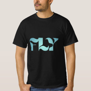 FLY - T-Shirt Graphique à Typographie Minimaliste