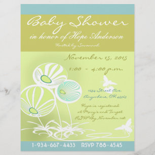 Flyer Fleurs et Abeilles pour Baby Shower