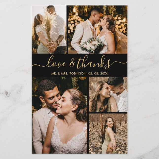 Flyer Mariage photo économique élégant Merci (Devant)