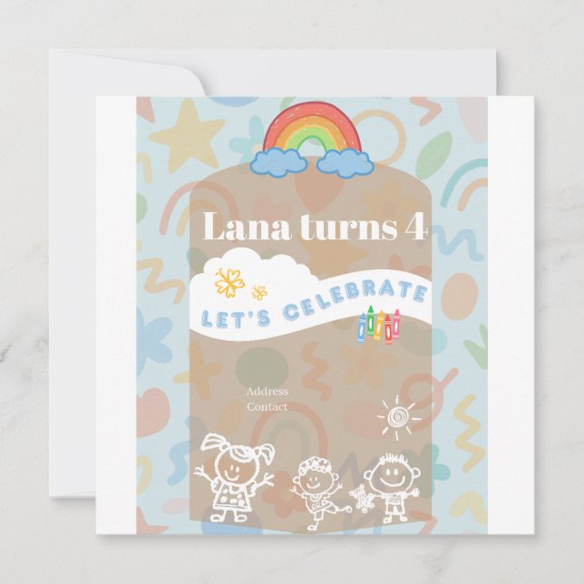 Flyer pour enfants éditable ! Carte mignonne et es (Devant)