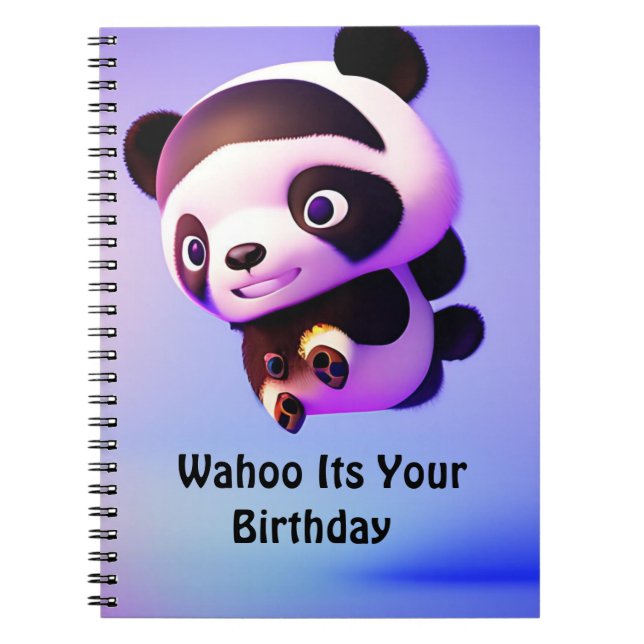 Flying Baby Panda, Carnet d'anniversaire (Devant)