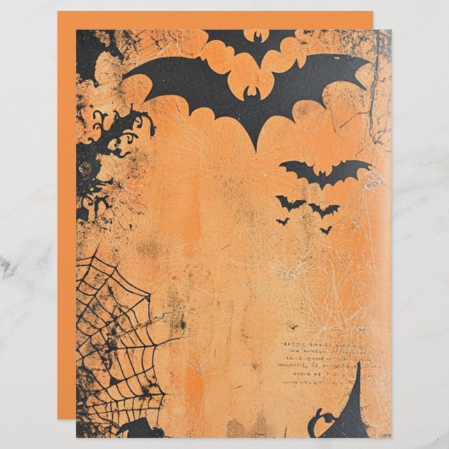 Flying Bats Halloween Scrapbook Paper (Devant / Derrière)