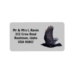Flying Black Raven Étiquettes photo