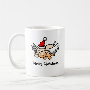 Flying Christmas Pig Classic Mug
