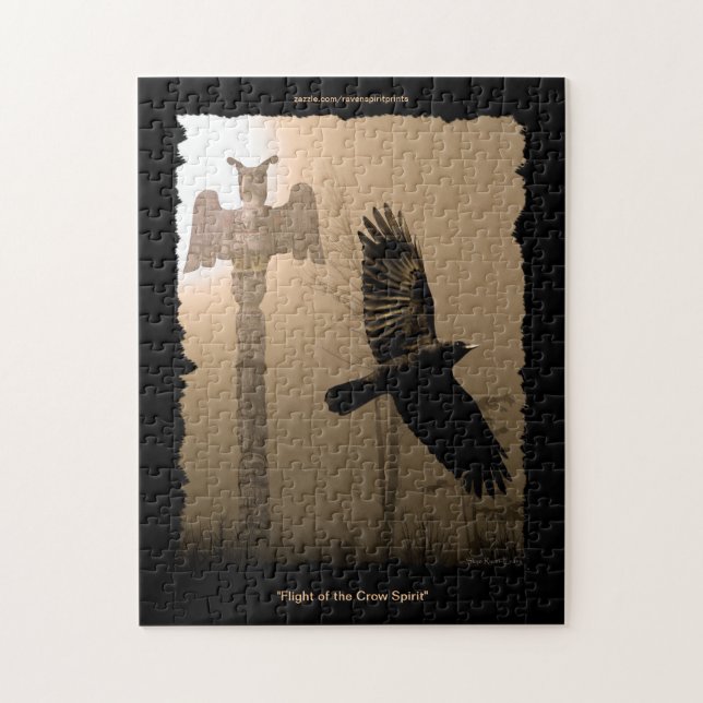 Flying Crow & Totem-Pole Puzzle amérindien (Vertical)