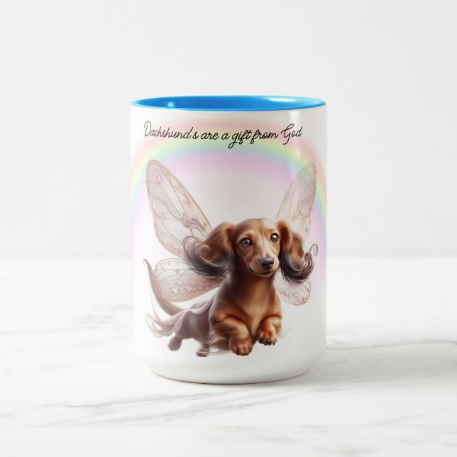 Flying Dachshund Customisé Mug (Centre)