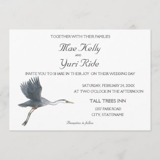Flying Great Blue Heron Faire-part de mariage