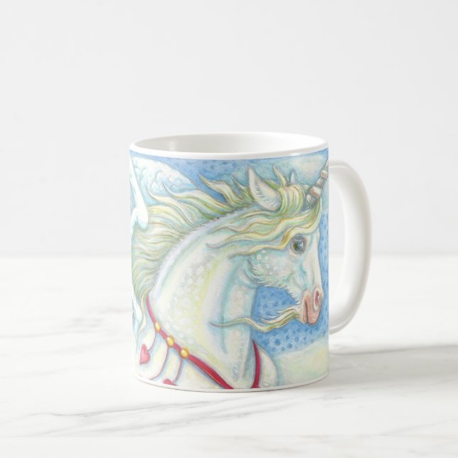 Flying Hearts Unicorn CLASSIC PEGASUS MUG (Devant droit)