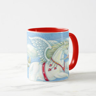 Flying Hearts Unicorn PEGASUS VALENTINE MUG Person
