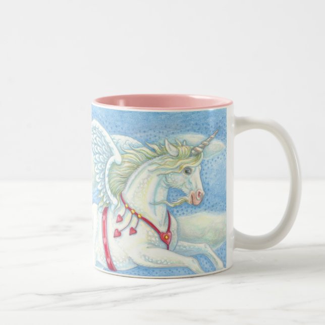 Flying Hearts Unicorn PEGASUS VALENTINE MUG Person (Droit)